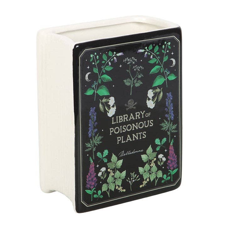 Poisonous Plants Gothic Botanical Book Shaped Vase