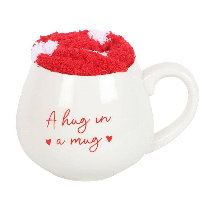 Hug in a Mug - Kopp og kosesokker gavesett