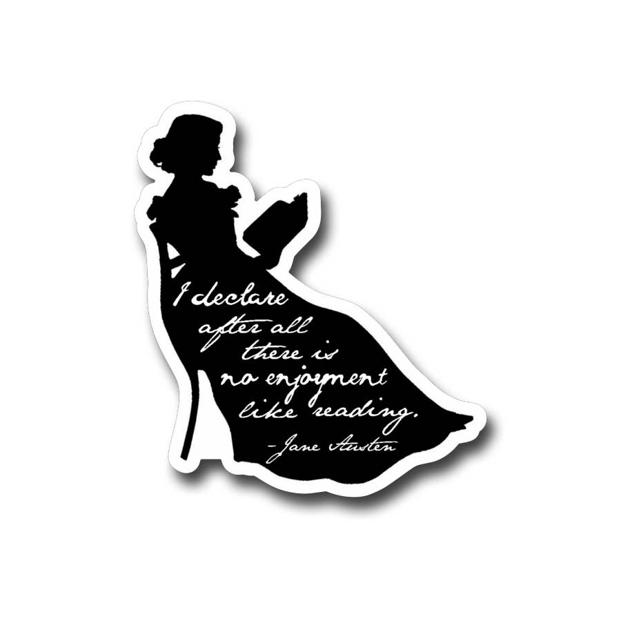 Jane Austen Enjoy Reading Pride and Prejudice Vinyl Sticker