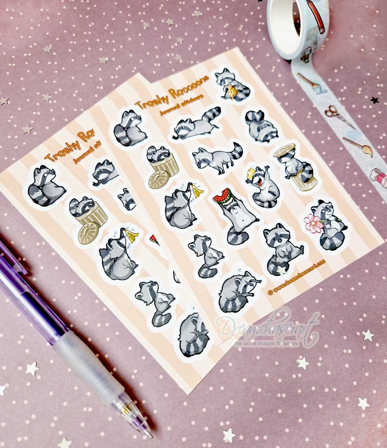 Trashy Raccoons Sticker sheet