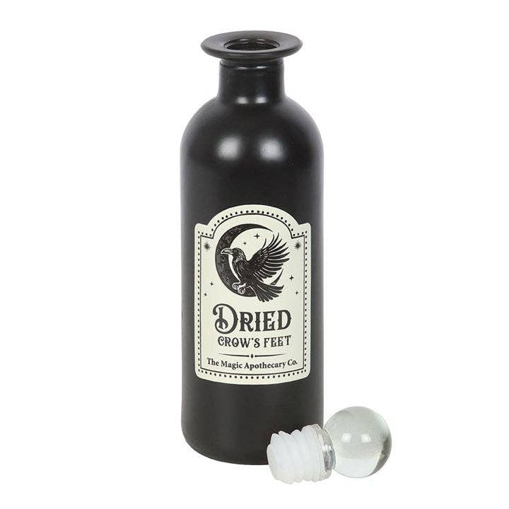 Dried Crow's Feet Glass Potion Bottle