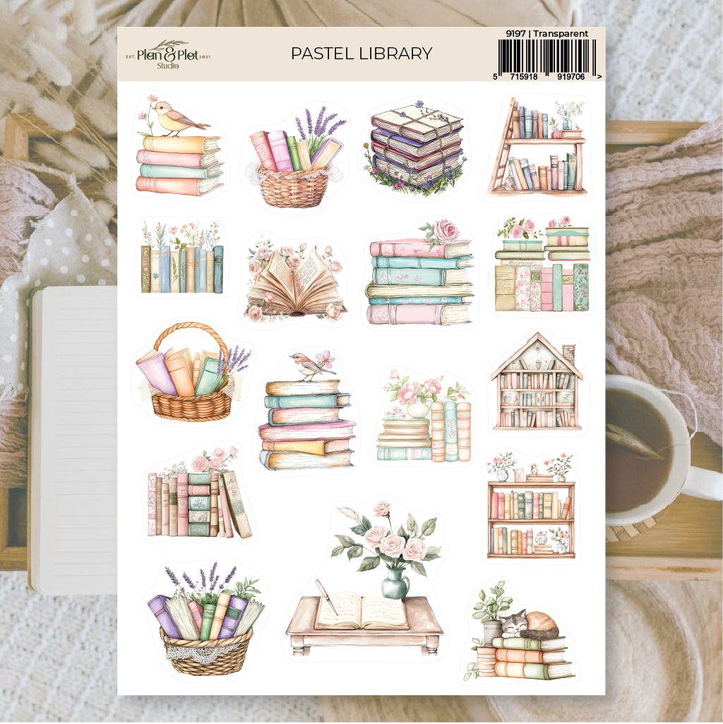 Pastel library | Sticker sheet