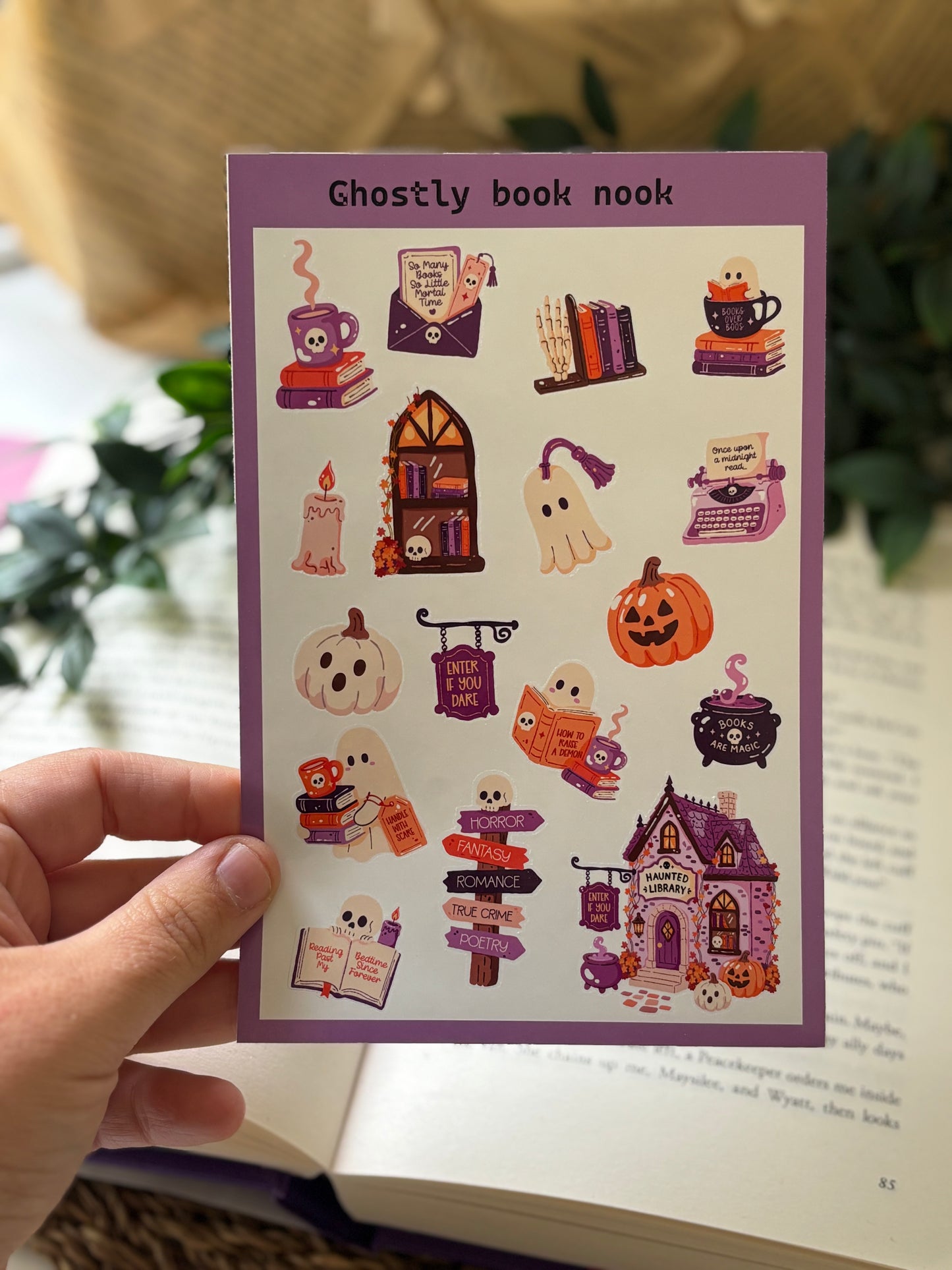 Ghostly book nook | Sticker sheet