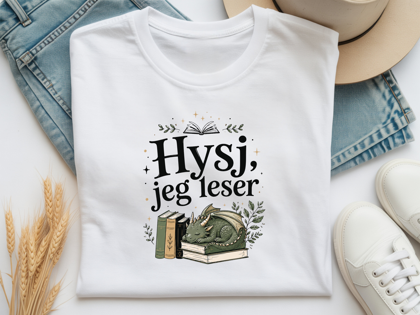 Hysj, jeg leser T-skjorte