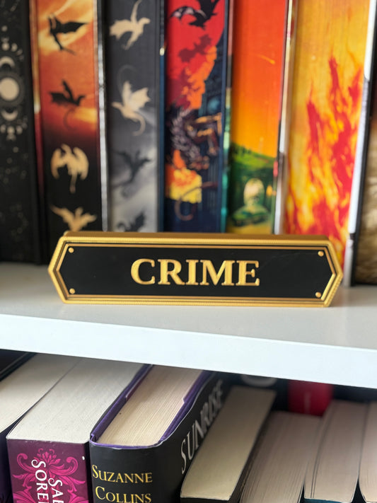Crime Elegant bokhylleskilt