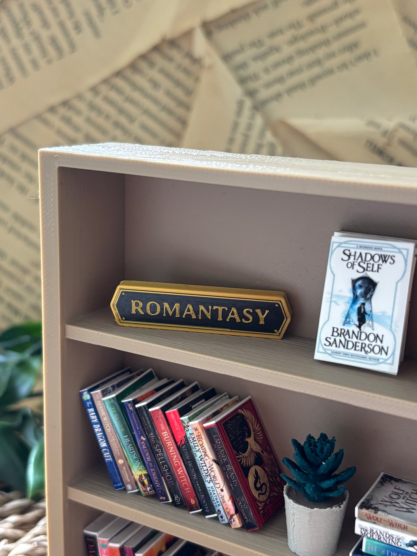 Miniatyr Elegant bokhylleskilt i flere sjangere
