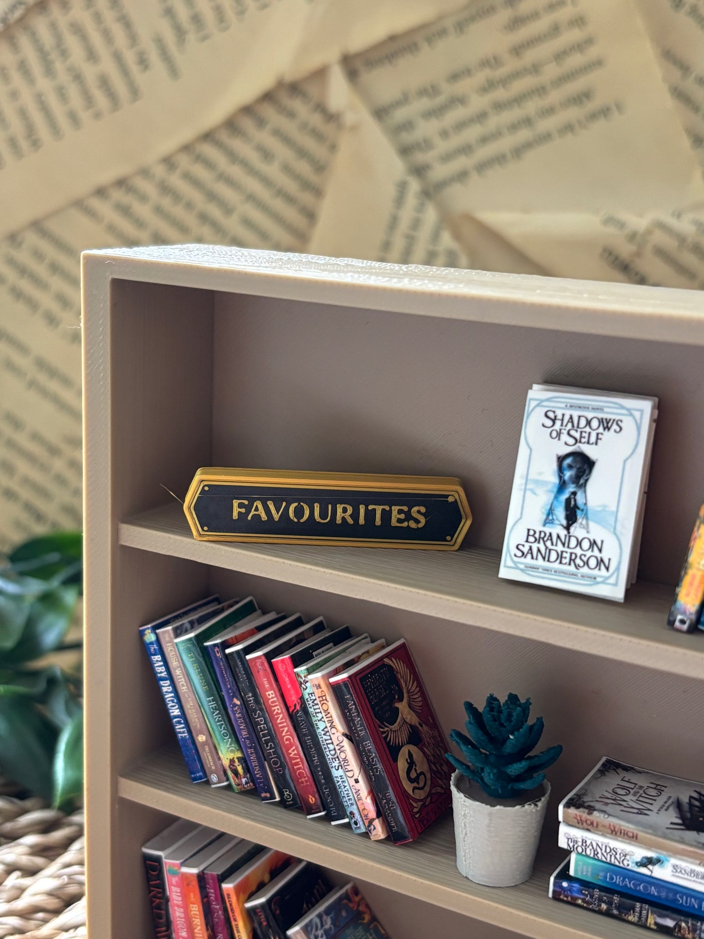 Miniatyr Elegant bokhylleskilt i flere sjangere