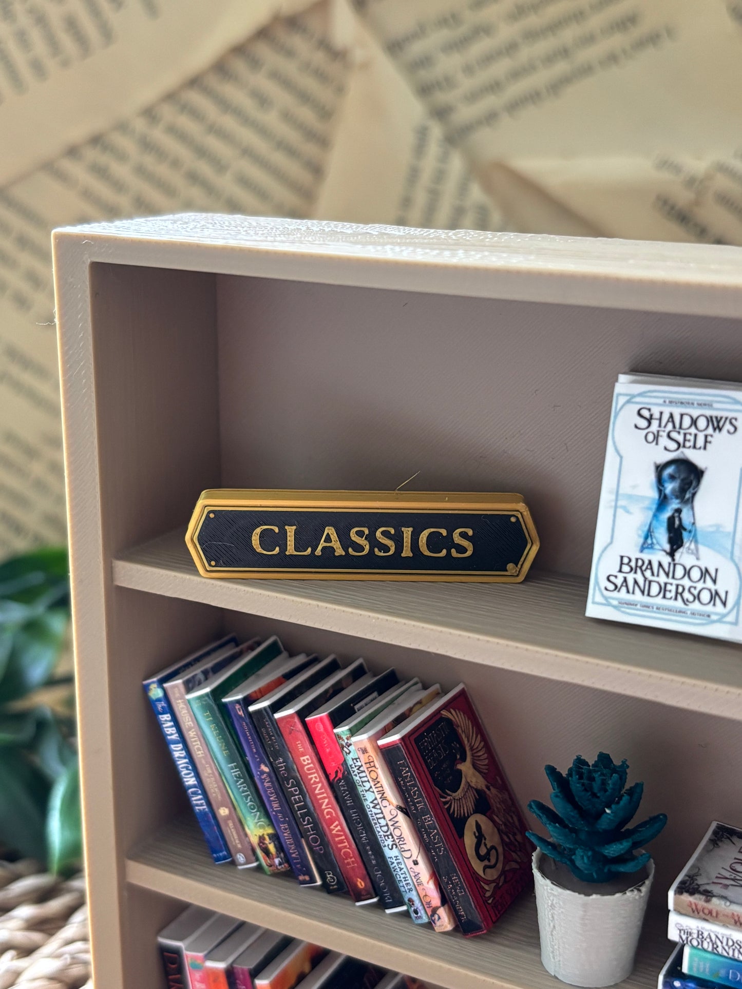 Miniatyr Elegant bokhylleskilt i flere sjangere