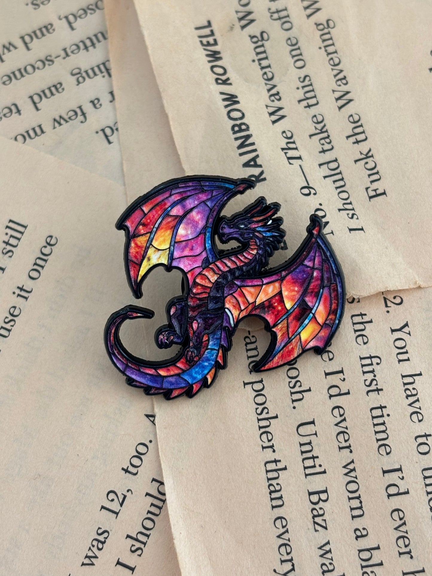 Stained Glass Dragon - Enamel Pin