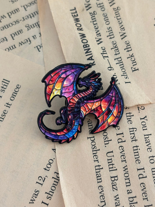 Stained Glass Dragon - Enamel Pin