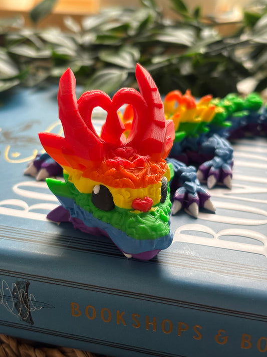Rainbow Heart Dragon- Cute 3D Fidget Dragon