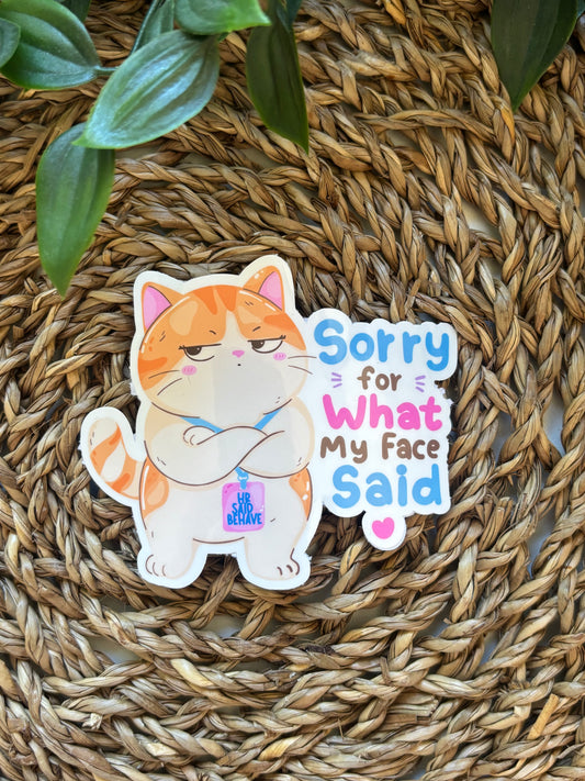 Sorry for what my face said Sticker
