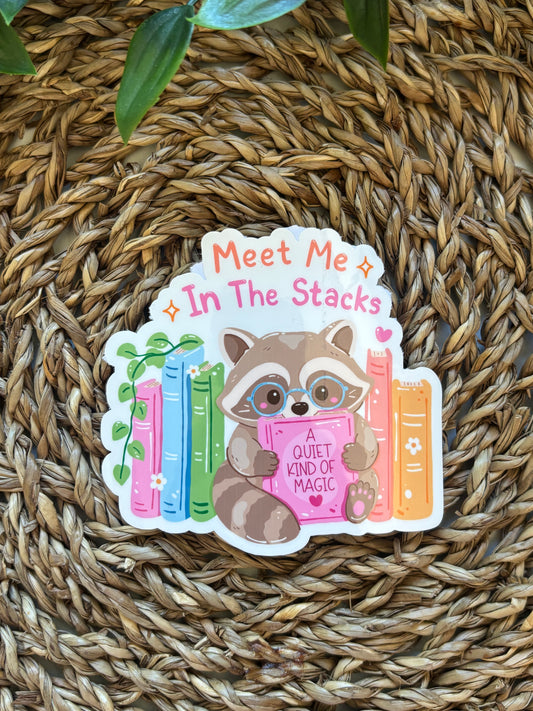 Meet me in the stacks sticker