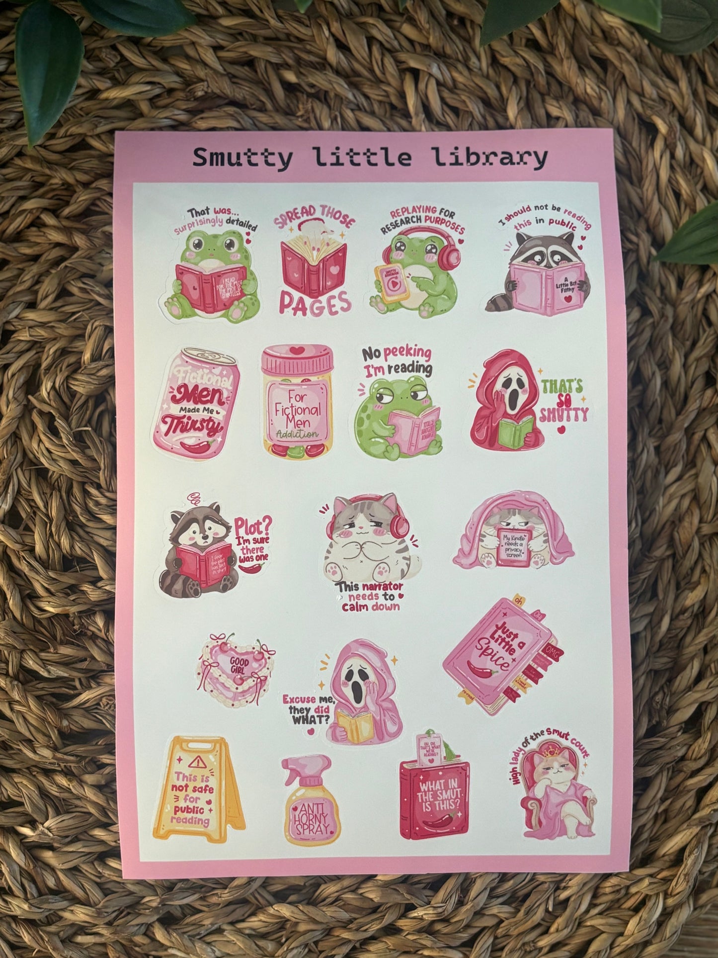 Smutty Little Library Sticker Sheet