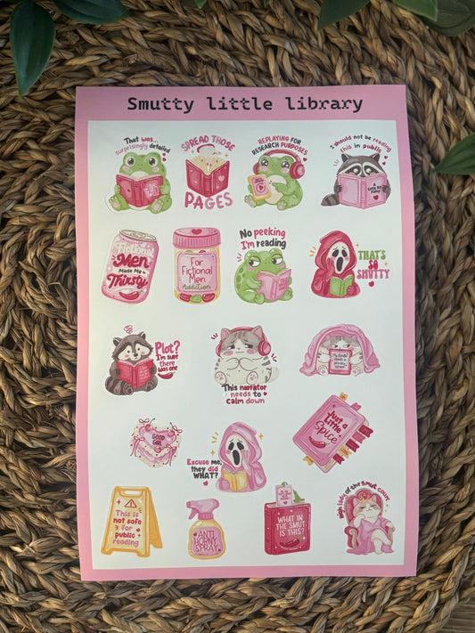 Smutty Little Library Sticker Sheet