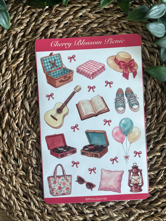 Cherry Blossom Picnic #4 Sticker Sheet