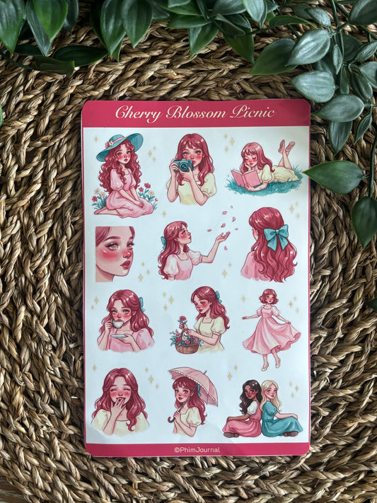 Cherry Blossom Picnic #1 Sticker Sheet