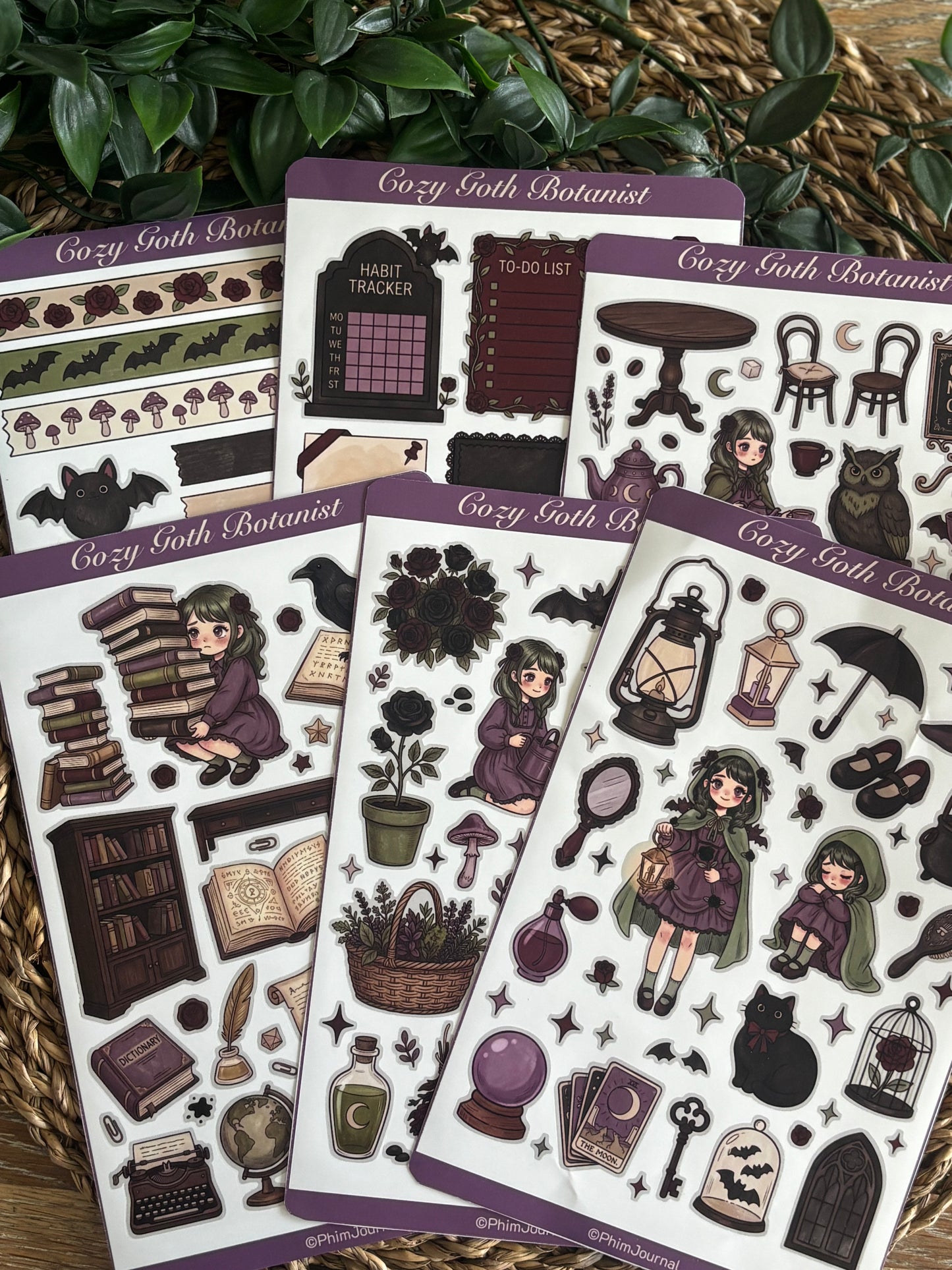 Cozy Goth Botanist Bundle - 6 Sticker Sheet