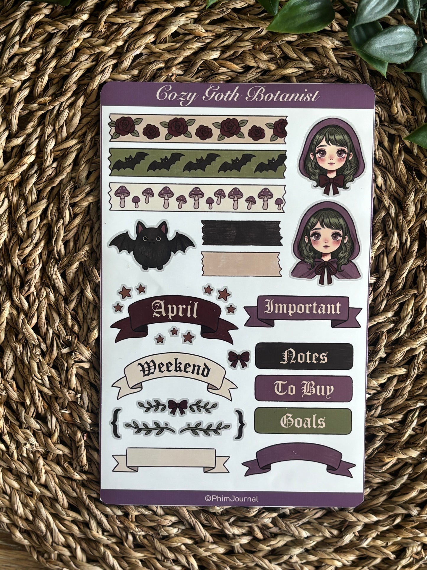Cozy Goth Botanist #6 Sticker Sheet