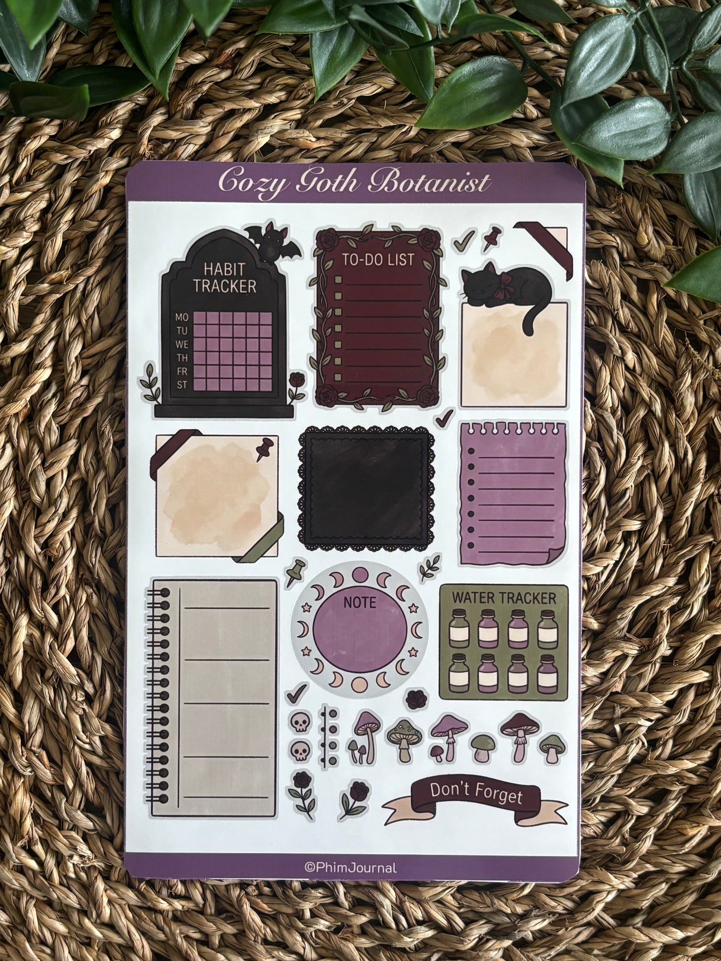 Cozy Goth Botanist Bundle - 6 Sticker Sheet