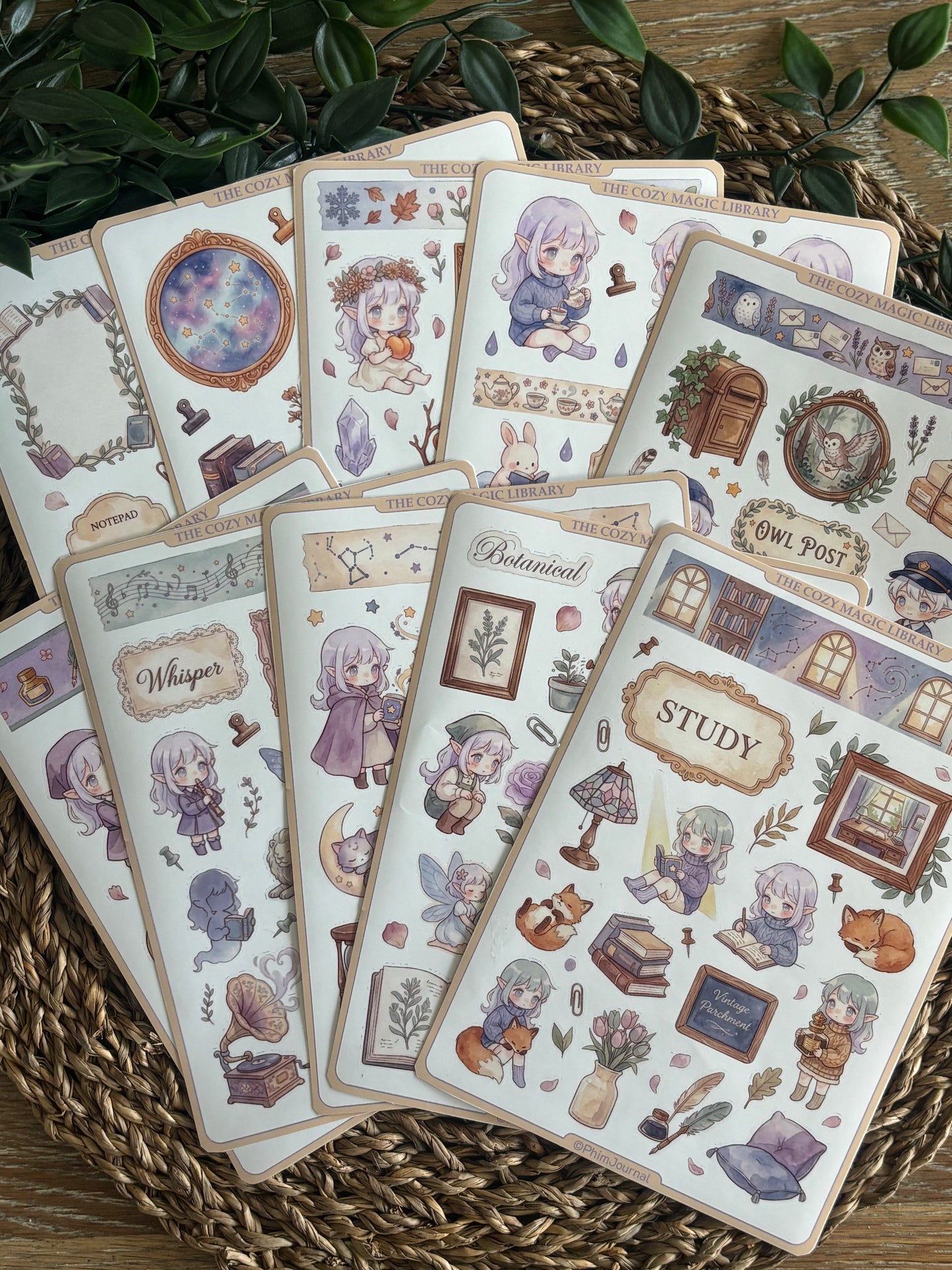 The cozy Magic Library Bundle - 10 Sticker Sheets
