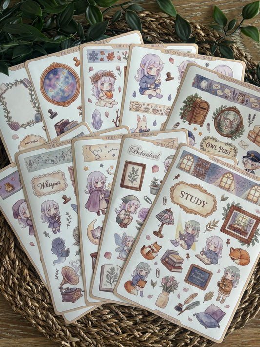 The cozy Magic Library Bundle - 10 Sticker Sheets