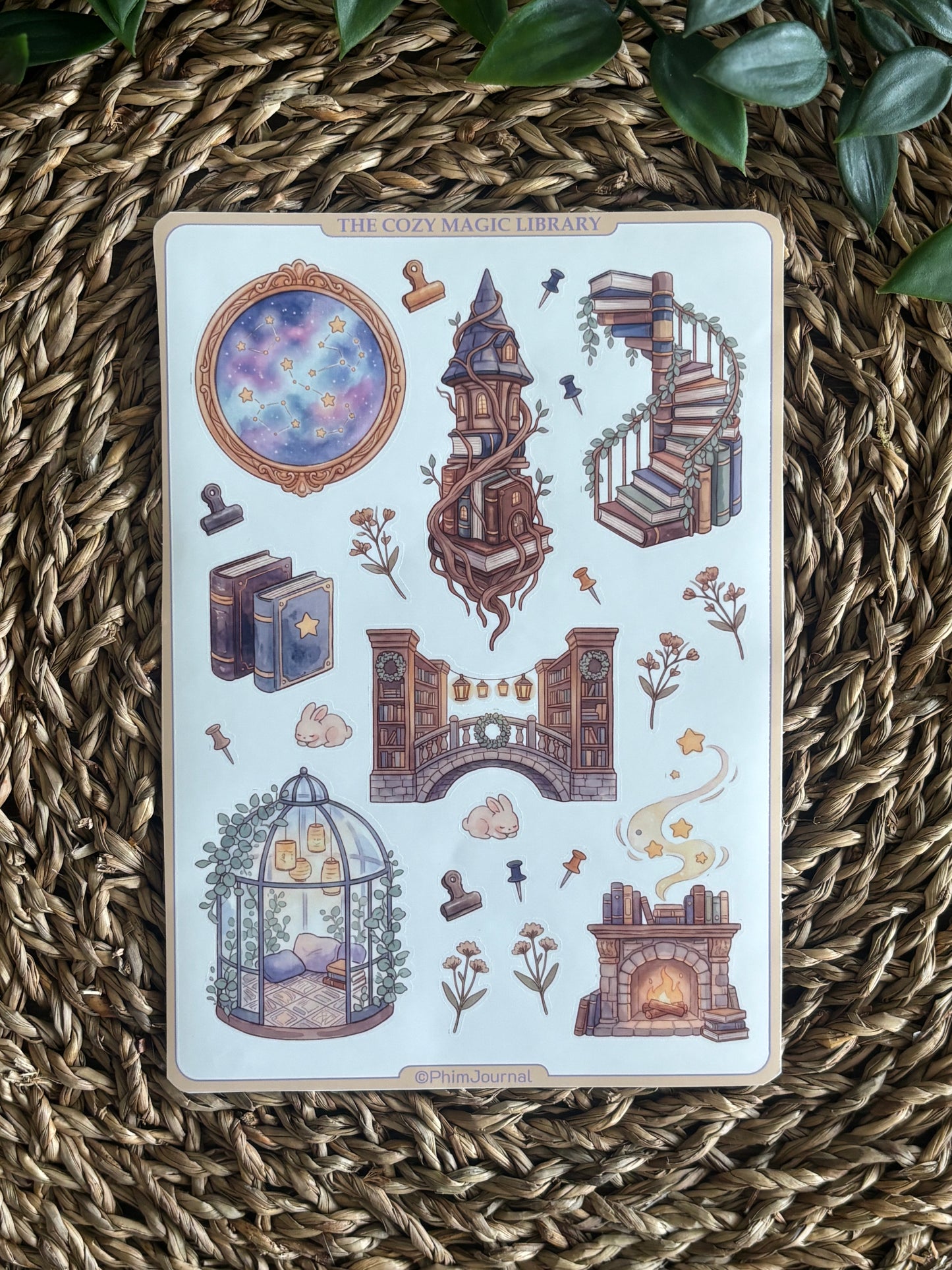 The cozy Magic Library #9 Sticker Sheet
