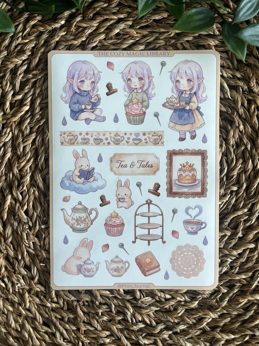 The cozy Magic Library #7 Sticker Sheet