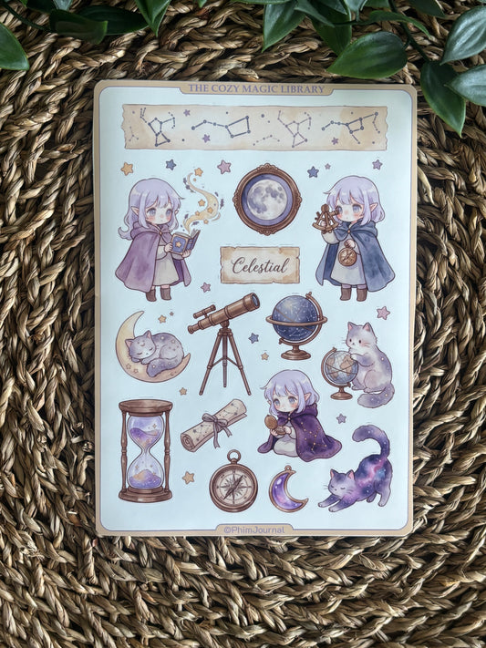 The cozy Magic Library #3 Sticker Sheet