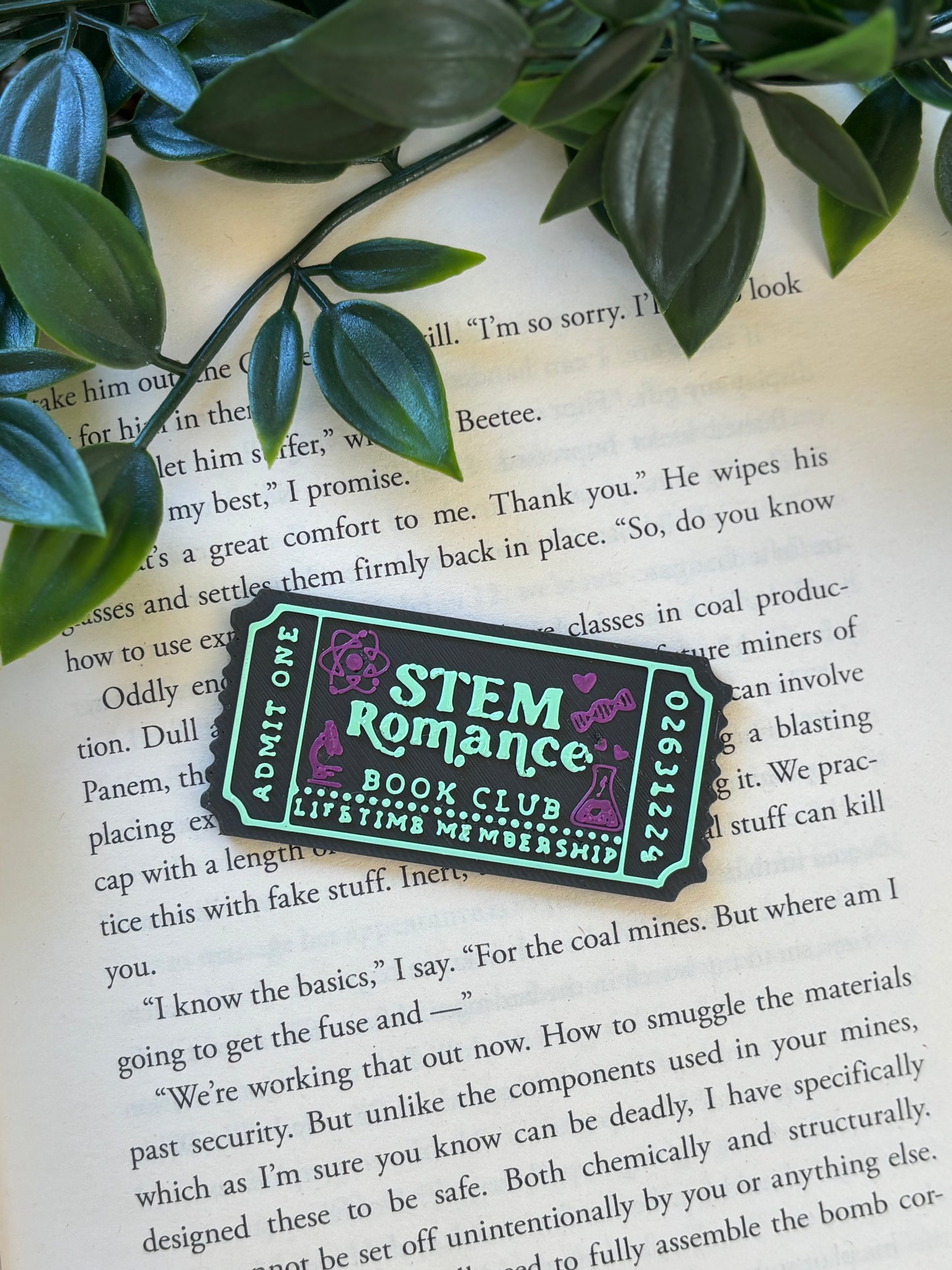 Stem Romance Book Club Ticket Pin