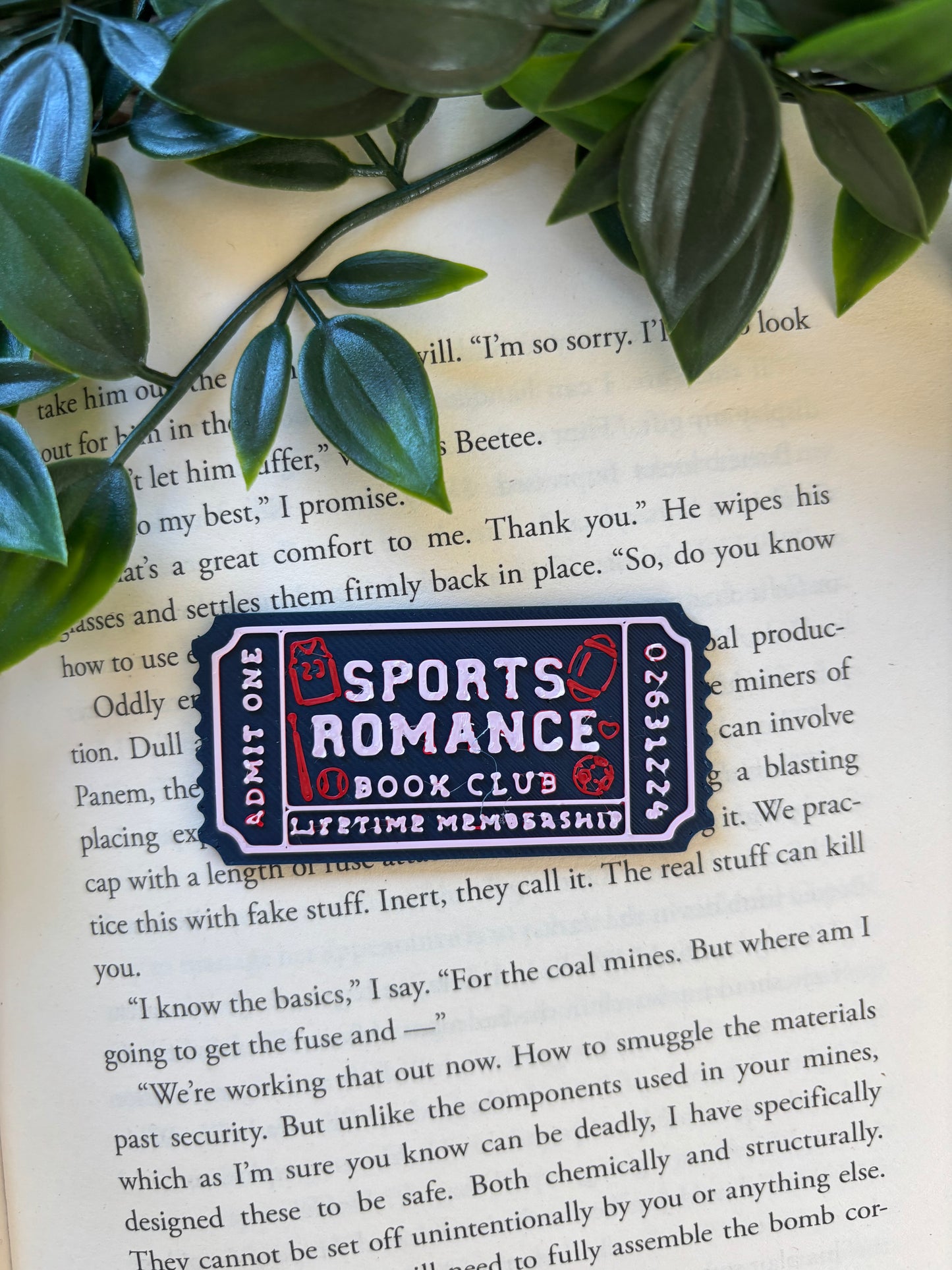 Stem Romance Book Club Ticket Pin