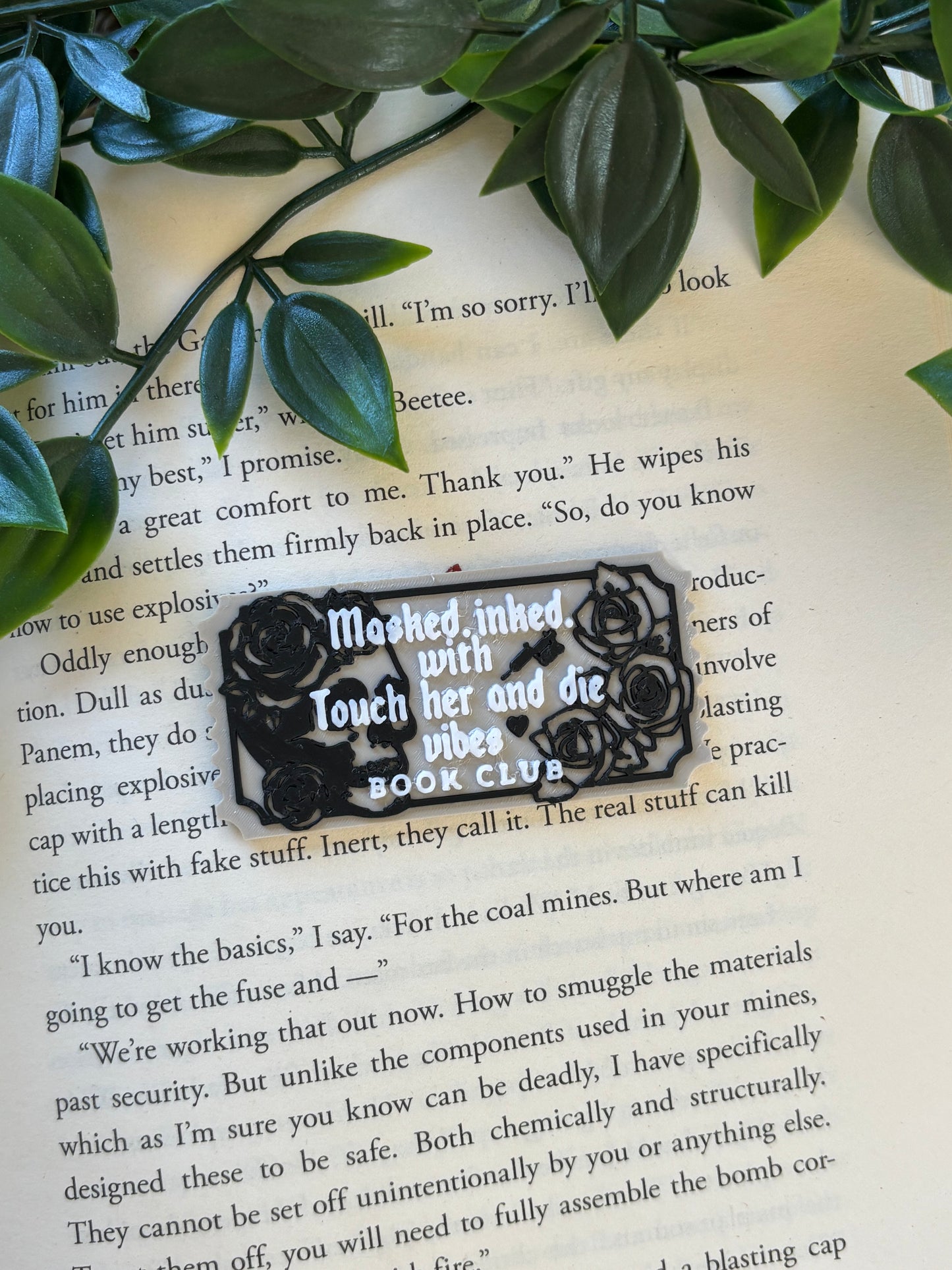 Masked & Inked Vibes Book Club Ticket Pin