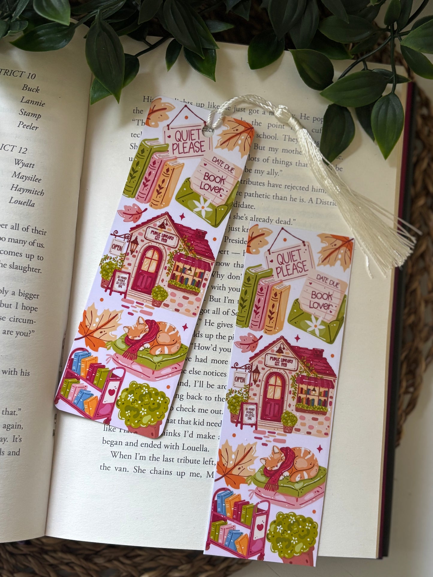 Cozy Fall Library Bokmerke