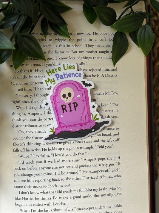 Here lies my patience Sticker