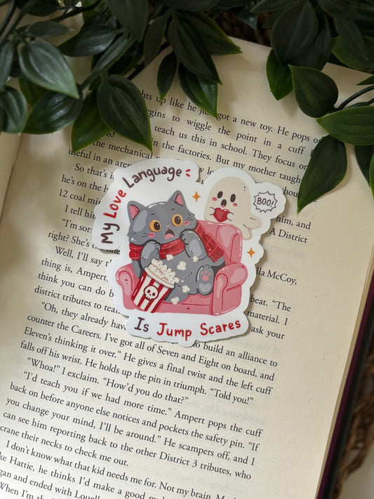 My love language is jump scares Sticker