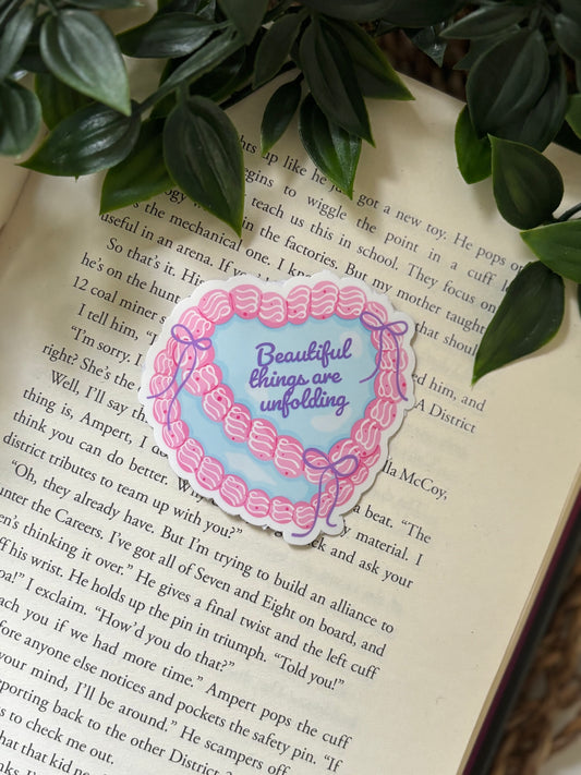 Beautiful things are unfolding sticker