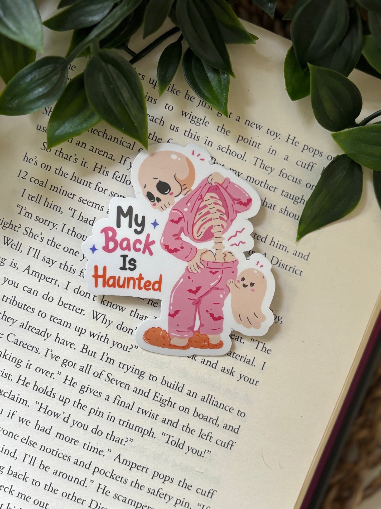 My back is haunted sticker