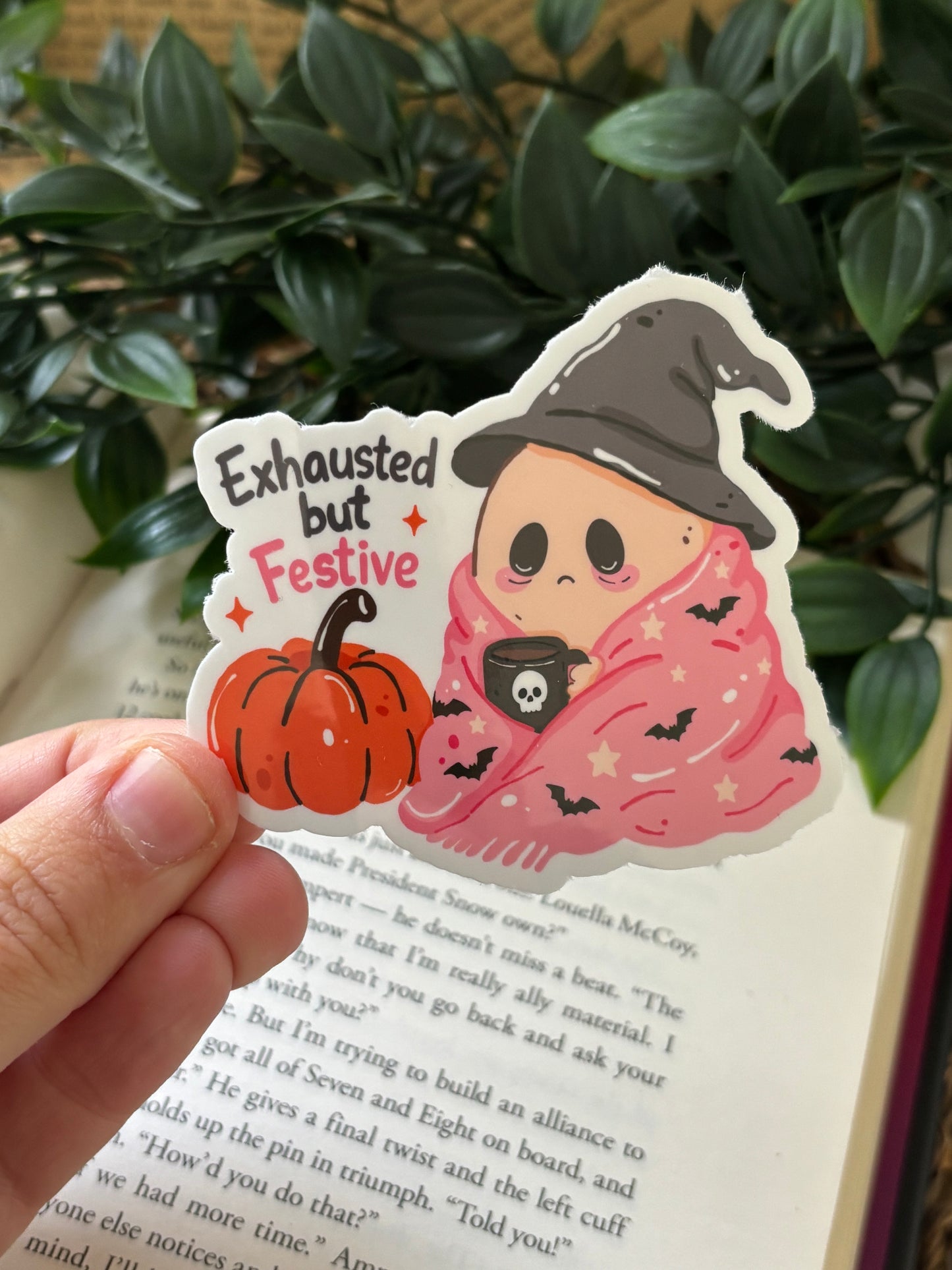 Exhausted but festive Sticker