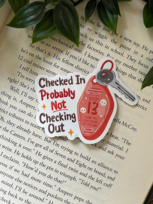 Checked in Sticker