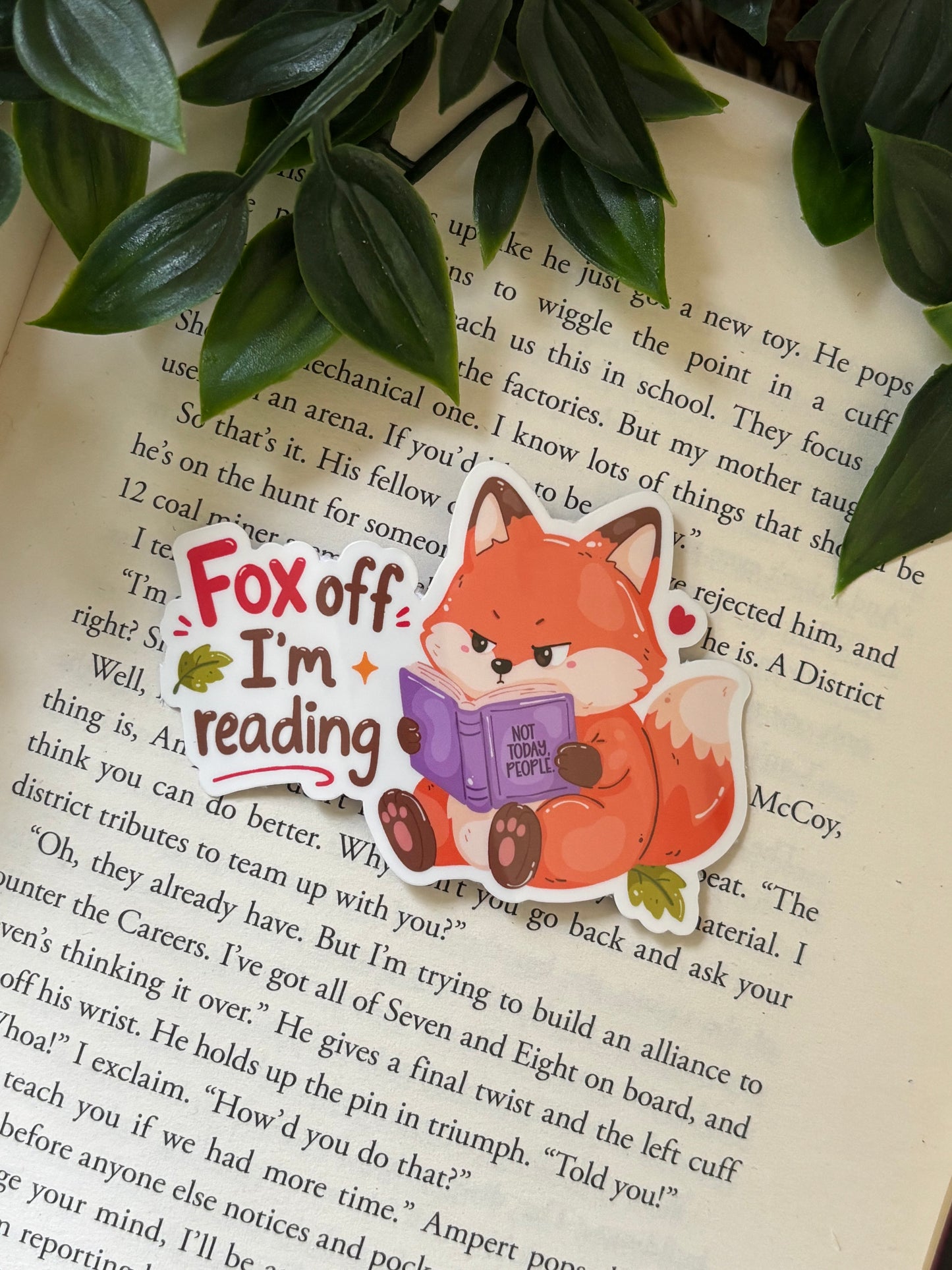 Fox off I´m reading Sticker