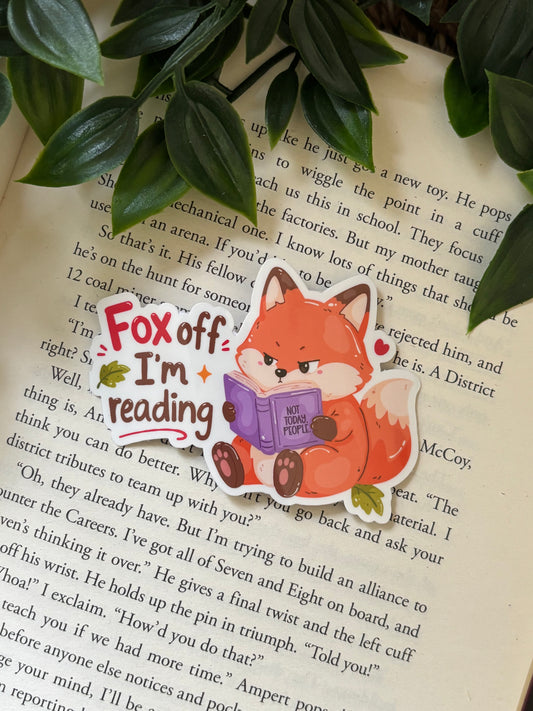Fox off I´m reading Sticker