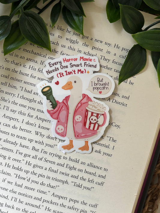 Every horror movie needs one smart friend sticker