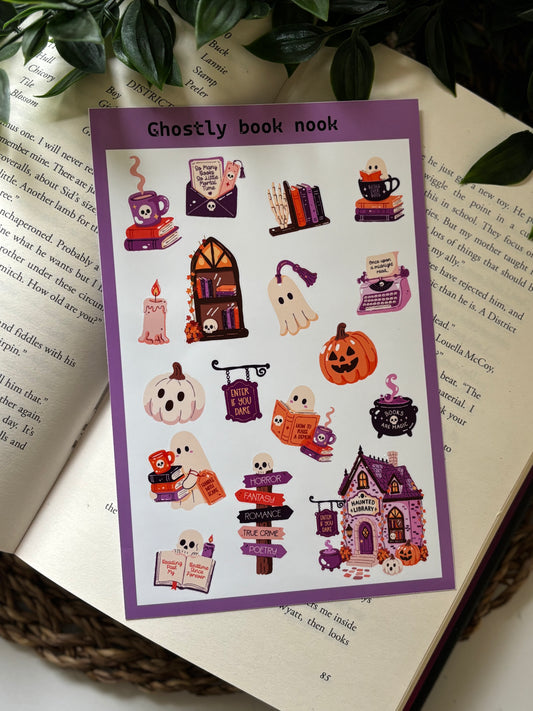 Ghostly book nook | Sticker sheet