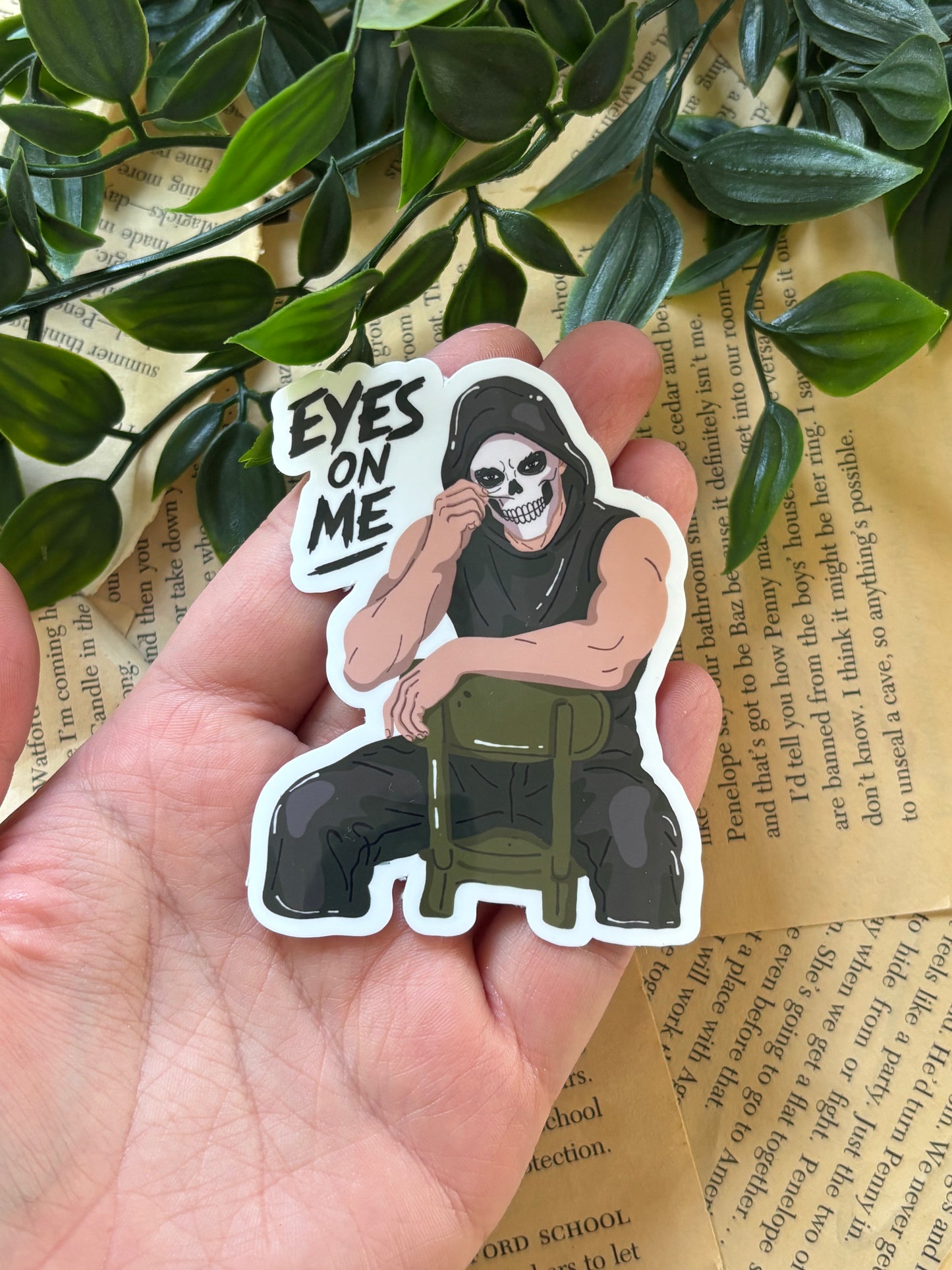 Eyes on me sticker