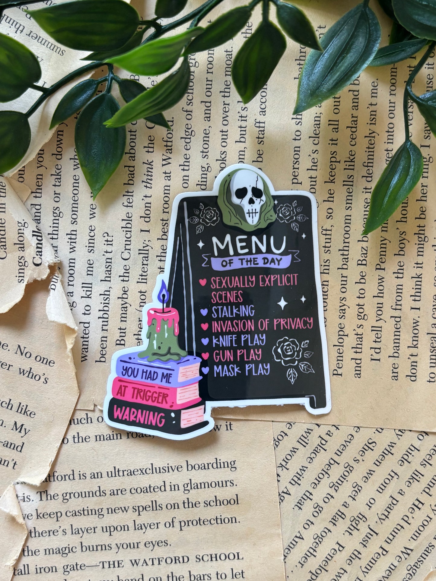Menu of Dark Romance sticker