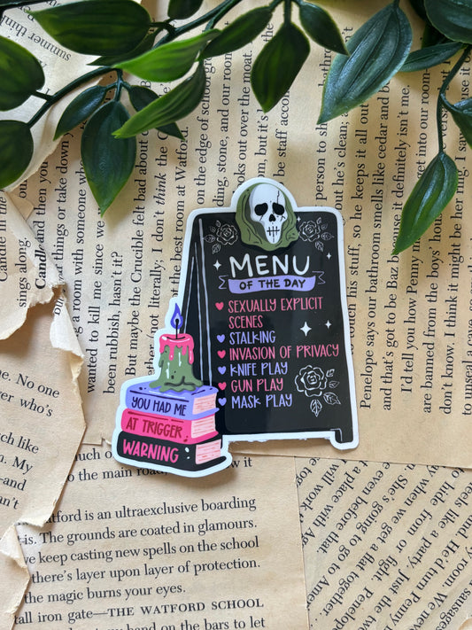 Menu of Dark Romance sticker