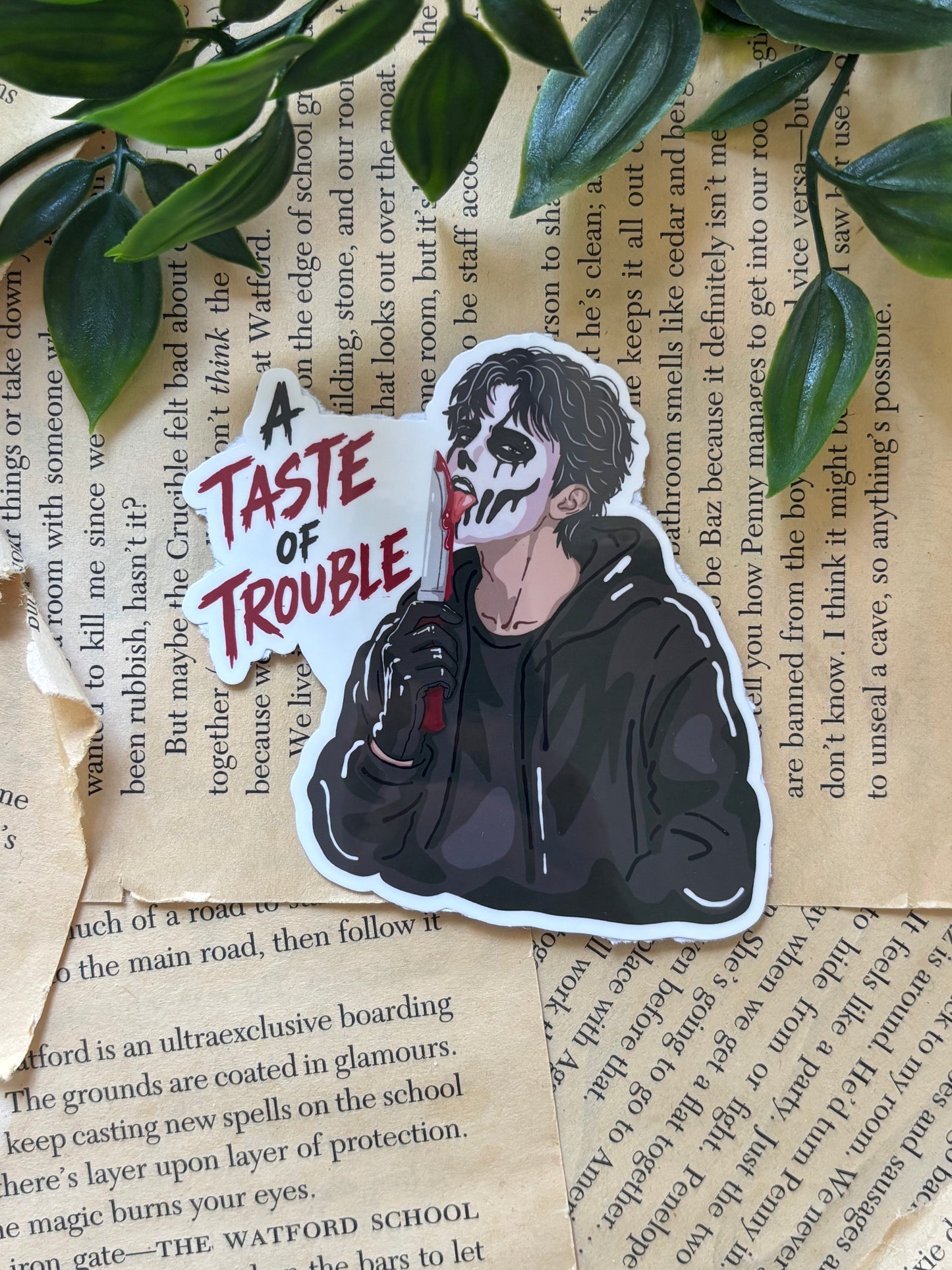 A taste of trouble sticker