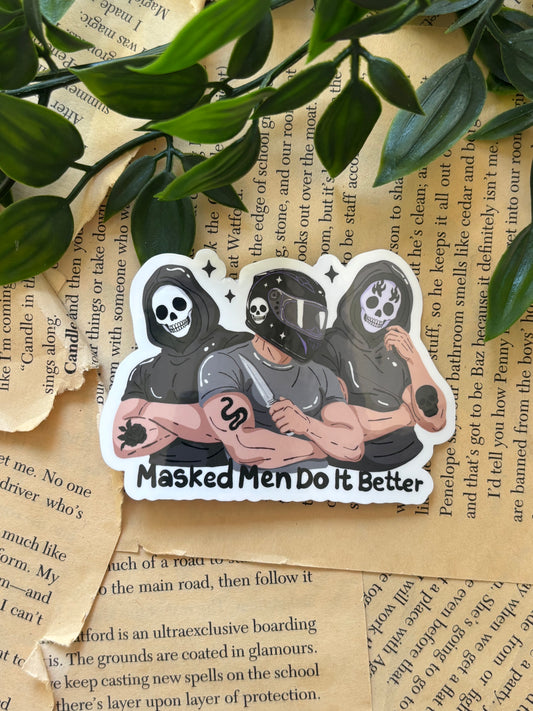 Masked men do it better sticker