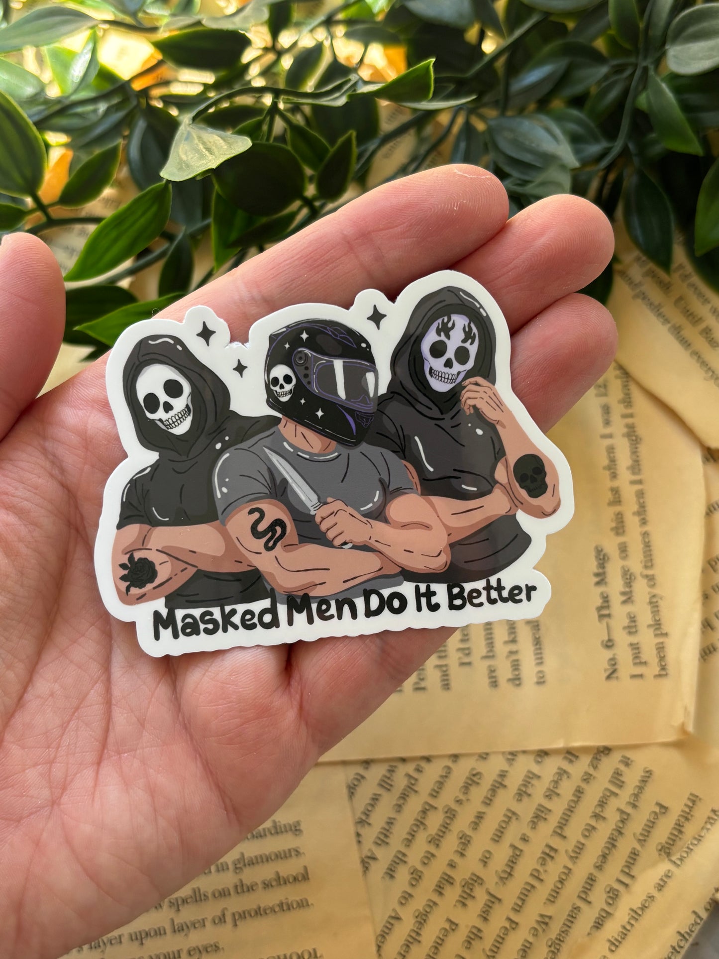 Masked men do it better sticker