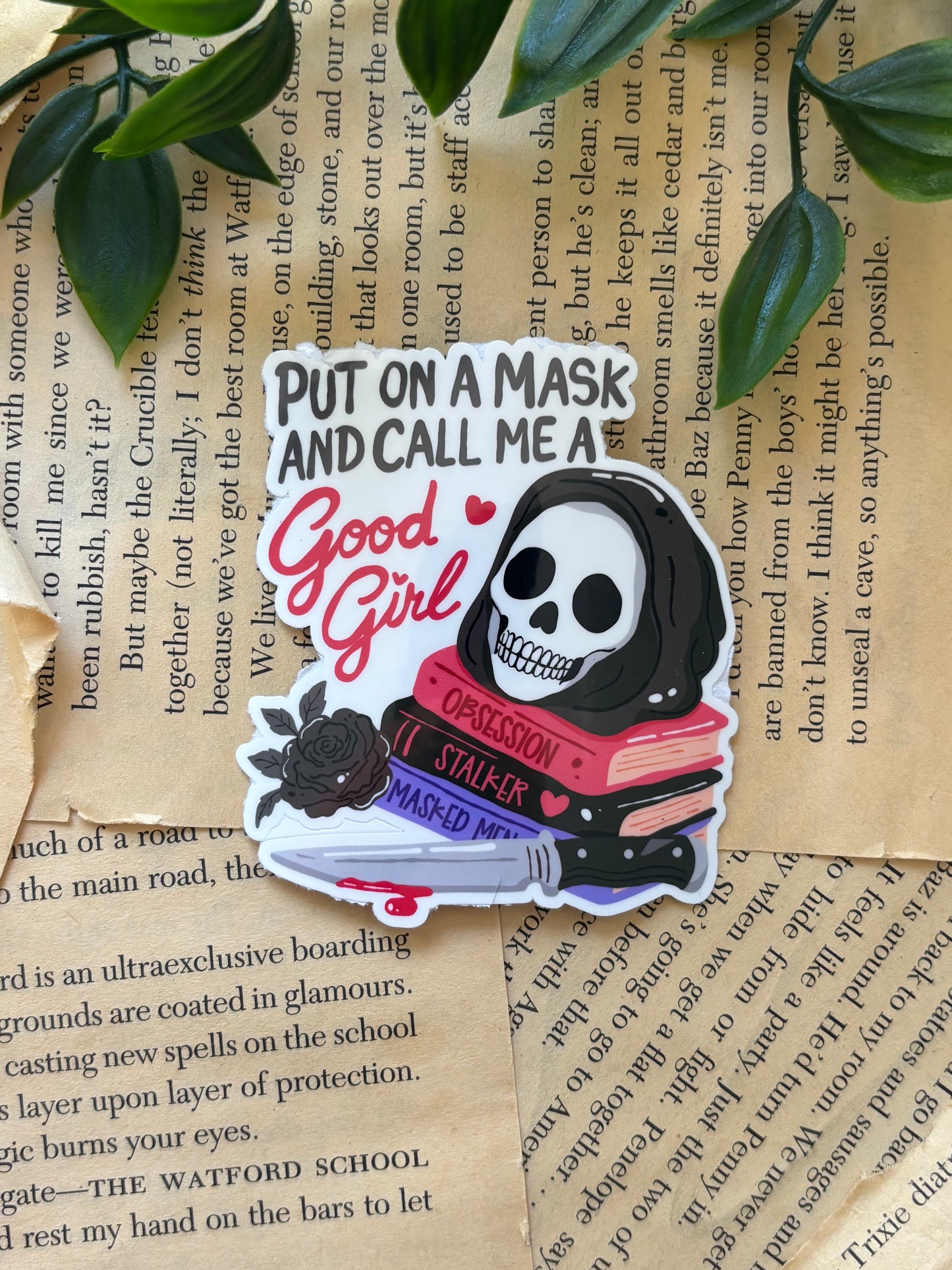 Put on a mask sticker